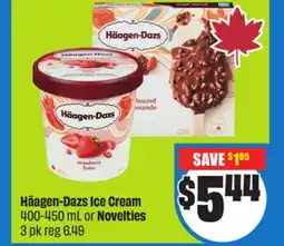 FreshCo Häagen-Dazs Ice Cream 400-450 mL or Novelties 3 pk offer