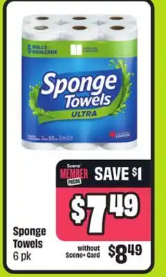 FreshCo Sponge Towels 6 pk offer