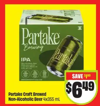 FreshCo Partake Craft Brewed Non-Alcoholic Beer 4x355 mL offer