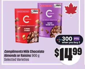 FreshCo Compliments Milk Chocolate Almonds or Raisins offer