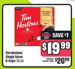 FreshCo Tim Hortons Single Serve K-Cups 30 pk offer