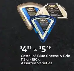 FreshCo Castello Blue Cheese & Brie 113g - 150g Assorted Varieties offer