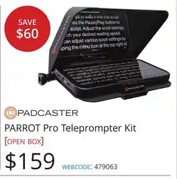 Vistek PARROT Pro Teleprompter Kit offer