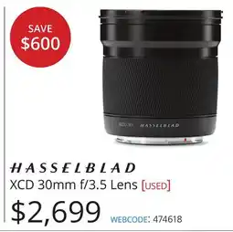 Vistek Hasselblad XCD 30mm f/3.5 offer