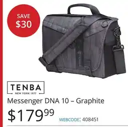 Vistek TENBA Messenger DNA 10-Graphite offer