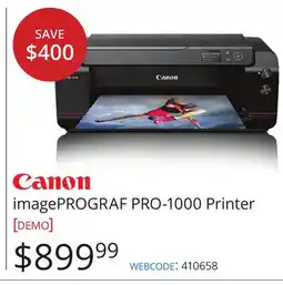 Vistek Canon imagePROGRAF PRO-1000 Printer offer