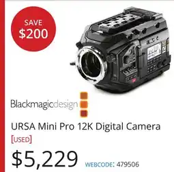 Vistek URSA Mini Pro 12K Digital Camera offer