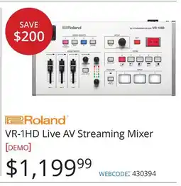 Vistek Roland VR-1HD Live AV Streaming Mixer offer
