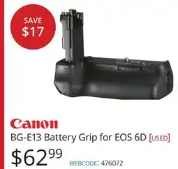 Vistek Canon BG-E13 Battery Grip for EOS 6D offer