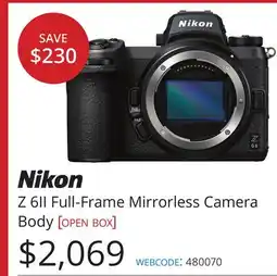 Vistek Nikon Z 6II Full-Frame Mirrorless Camera Body offer
