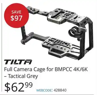 Vistek Tilta Full Camera Cage for BMPCC 4K/6K-Tactical Grey offer
