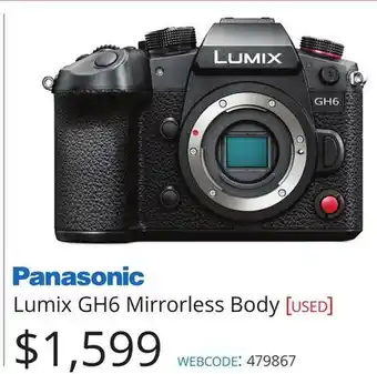 Vistek Panasonic Lumix GH6 Mirrorless Body offer