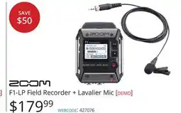 Vistek F1-LP Field Recorder + Lavalier Mic offer