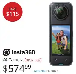 Vistek Insta360 X4 Camera offer
