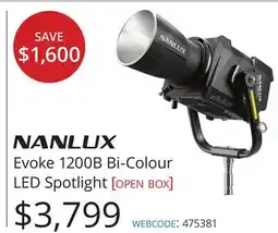 Vistek Nanlux Evoke 1200B Bi-Colour LED Spotlight offer