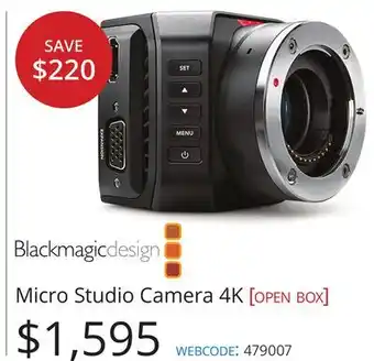 Vistek Micro Studio Camera 4K offer