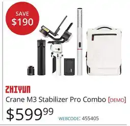 Vistek Zhiyun Crane M3 Stabilizer Pro Combo offer