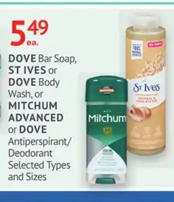 IDA Pharmacy DOVE, ST IVES or MITCHUM offer