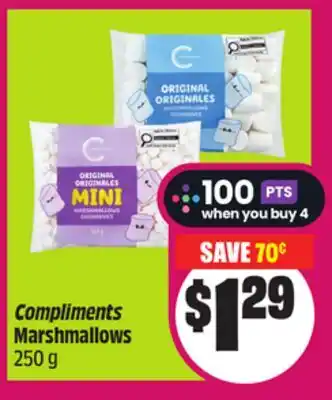 Chalo FreshCo Compliments Marshmallows 250 g offer