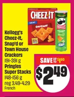 Chalo FreshCo Kellogg's Cheez-It, Snap'd or Town House Crackers 191-391 g Pringles Super Stacks 148-156 g offer