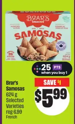Chalo FreshCo Brar's Samosas 624 g Selected Varieties offer