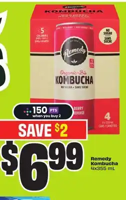 Chalo FreshCo Remedy Kombucha 4x355 mL offer