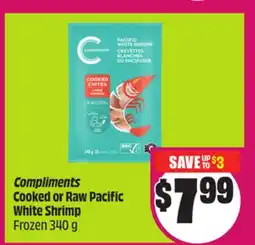 Chalo FreshCo Compliments Cooked or Raw Pacific White Shrimp Frozen 340 g offer