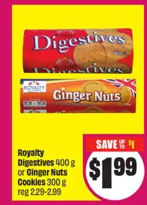 Chalo FreshCo Royalty Digestives 400 g or Ginger Nuts Cookies 300 g offer