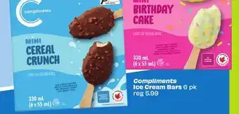 Chalo FreshCo Compliments Ice Cream Bars 6 pk offer