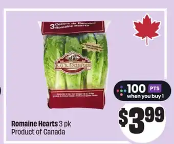 Chalo FreshCo Romaine Hearts 3 pk Product of Canada offer