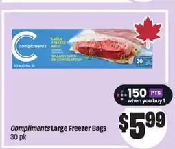 Chalo FreshCo Compliments Large Freezer Bags 30 pk offer