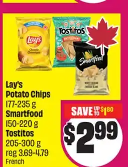 Chalo FreshCo Lay's Potato Chips 177-235 g Smartfood 150-220 g Tostitos 205-300 g offer