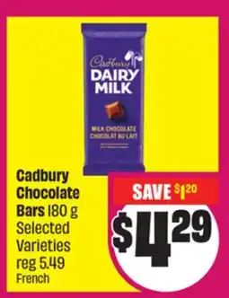Chalo FreshCo Cadbury Chocolate Bars 180 g Selected Varieties offer