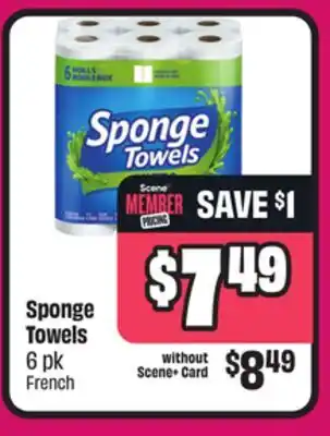 Chalo FreshCo Sponge Towels 6 pk offer