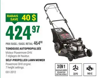 BMR SELF- PROPELLED LAWN MOWER offer