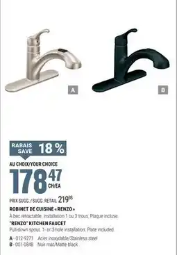 BMR ROBINET DE CUISINE  RENZO  offer