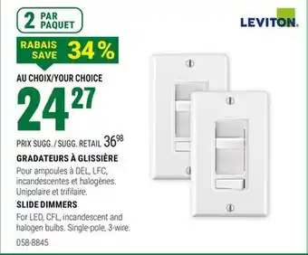BMR GRADATEURS À GLISSIÈRE offer