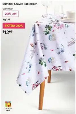 Linen Chest Summer Leaves Tablecloth offer