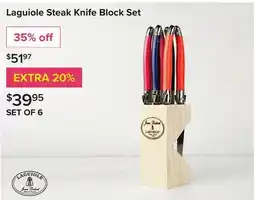 Linen Chest Laguiole Steak Knife Block Set offer