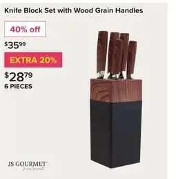 Linen Chest Knife Block Set with Wood Grain Handles offer