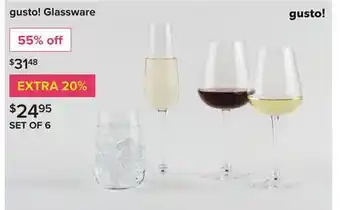 Linen Chest gusto! Glassware offer