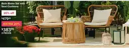 Linen Chest 3 PIECES Beth Bistro Set with Seat Cushions offer