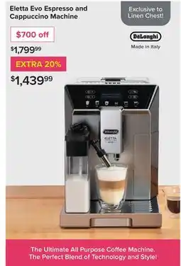 Linen Chest Eletta Evo Espresso and Cappuccino Machine offer