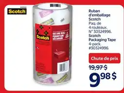 Walmart Scotch Packaging Tape 4-pack offer