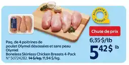 Walmart Olymel Boneless Skinless Chicken Breasts 4-Pack offer