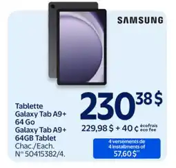 Walmart SAMSUNG Galaxy Tab A9+ 64GB Tablet offer