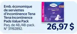 Walmart Tena Incontinence Pads Value Pack offer