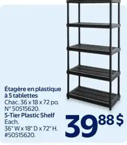 Walmart 5-tier Plastic Shelf offer