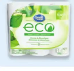 Walmart Great Value Eco Bathroom Tissue 12-Pack 242 Sheets or Paper Towels 6-Pack 105 Sheets offer