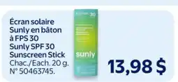 Walmart Sunly SPF 30 Sunscreen Stick offer